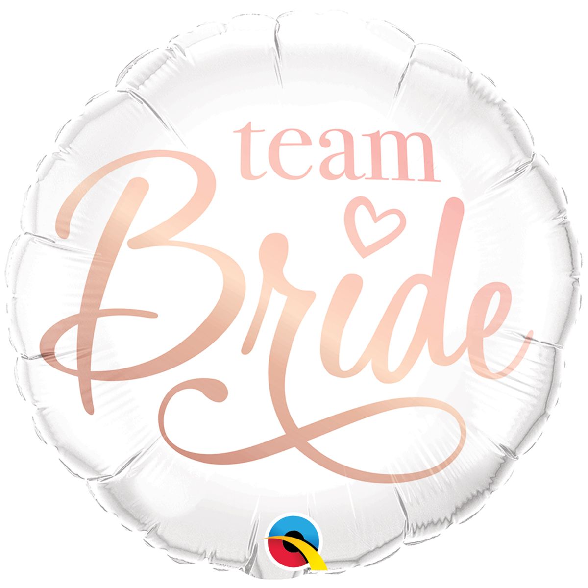 3202-1164 Фольгированный шар с гелием  Круг team Bride 18, размер 45х45 см