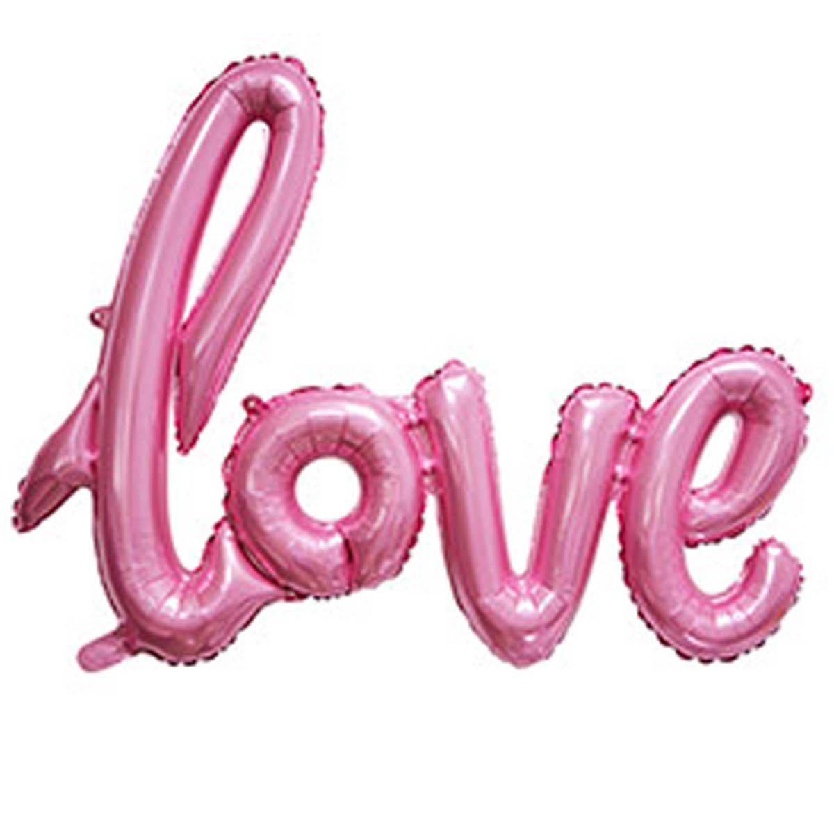 1207-3312 Кулька фольгована  Слово Love рожеве, розмір 70х50 см