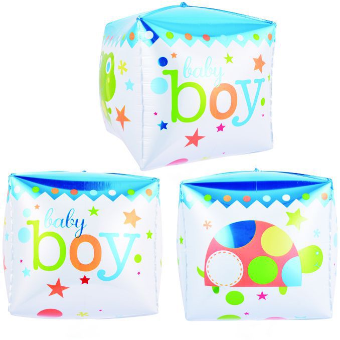 1209-0185 Шар фольгированный с гелием  Куб Baby Boy 14"