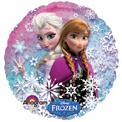 1202-3249 Шар фольгированный с гелием  Круг Фроузен 18, размер 45х45 см