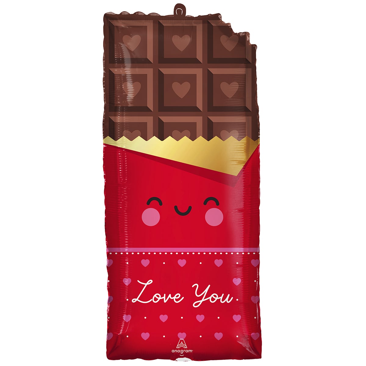 3207-3024 Кулька фольгована з гелієм  Шоколадка Love you, розмір 71х33 см