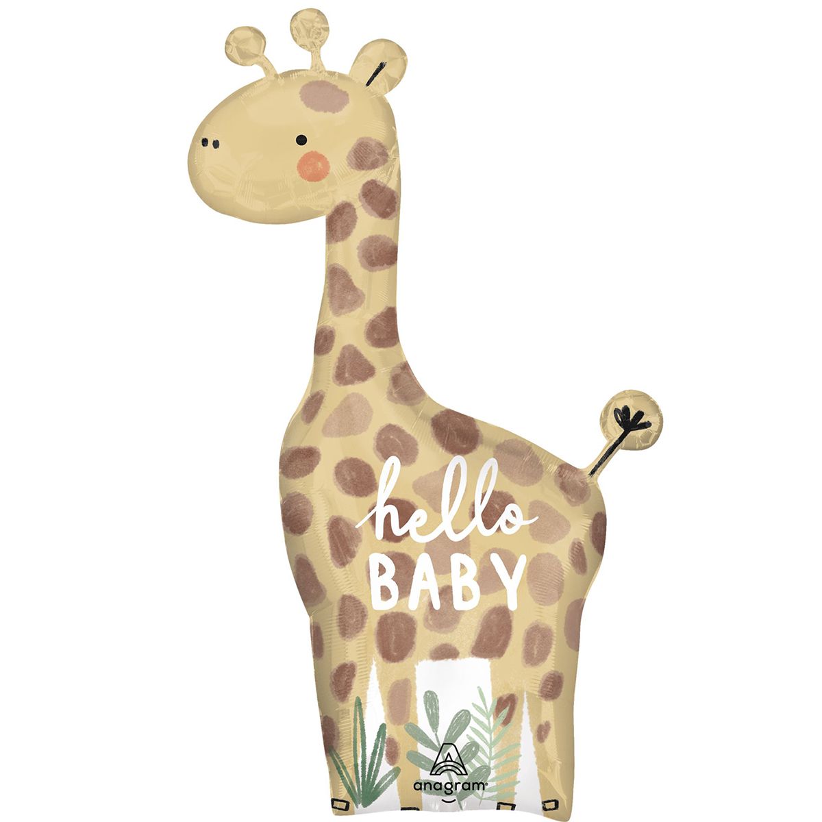 3207-3512 Шар фольгированный с гелием  Жираф Hello Baby, размер 42х106 см