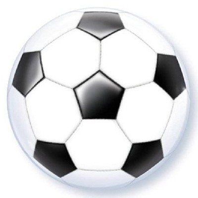 1202-3025 Шар фольгированный с гелием  Bubble Мяч футбольный 22, размер 41х41 см