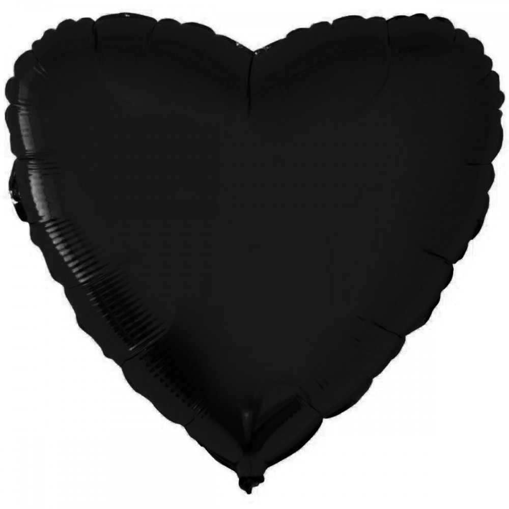 3204-0021 Шар фольгированный с гелием  Сердце пастель opaque black 18", размер 45 см