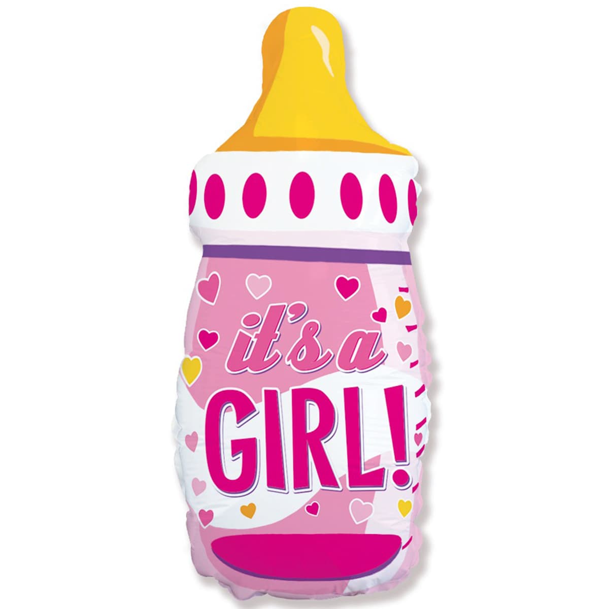 3207-3038 Кулька фольгована з гелієм  Пляшечка рожева It's a girl"