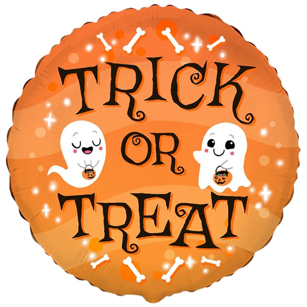 1202-3586 Кулька фольгована з гелієм  Круг Хелловін Trick or treat 18", размер 46х46 см