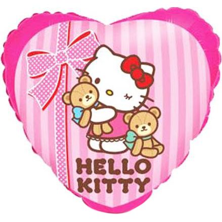 1202-3224 Шар фольгированный  Круг Hello kitty Лучшие друзья 18, размер 0х0 см