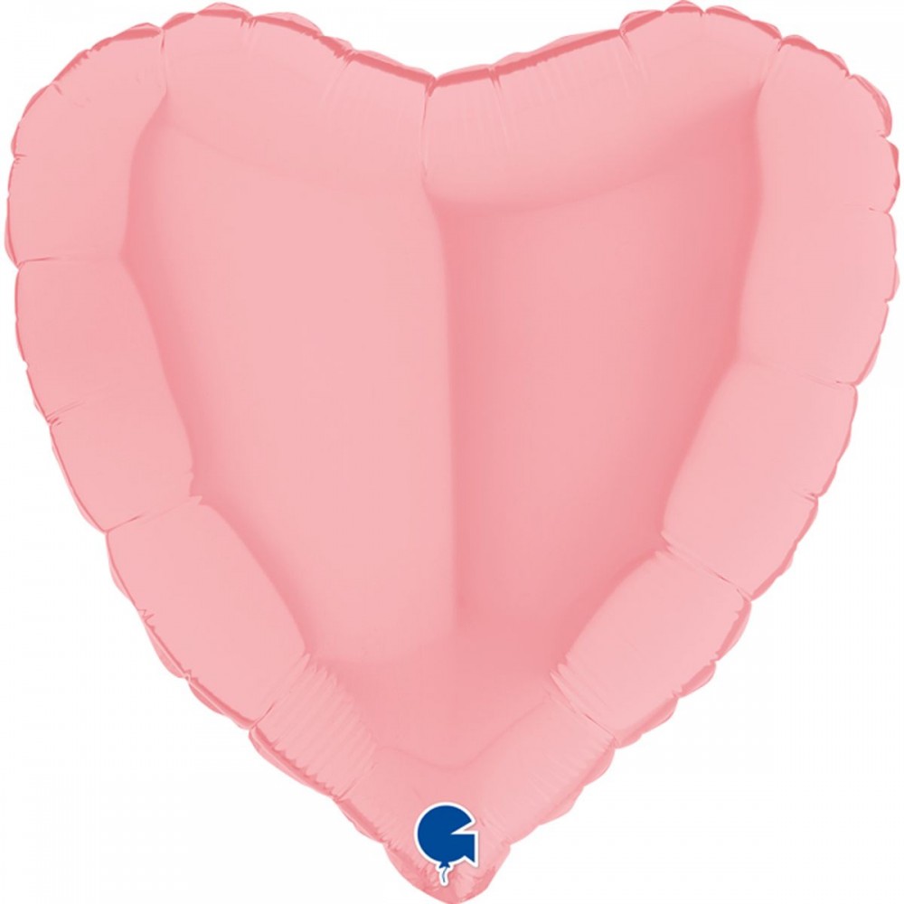 1204-0884 Шар фольгированный с гелием  Сердце макарун matte pink 18", размер 45 см