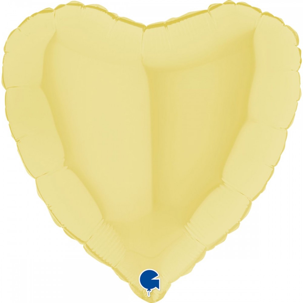 1204-0885 Шар фольгированный с гелием  Сердцемакарун  matte yellow 18", размер 45 см