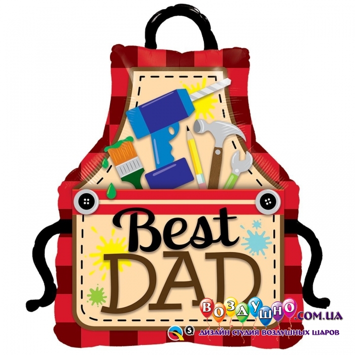 3207-0094 Шар фольгированный с гелием  Фартук Best dad, размер 104х80 см