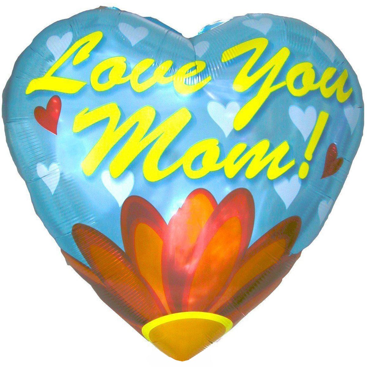 3202-0004 Шар фольгированный с гелием  Сердце Love you mom 28, размер 71х71 см