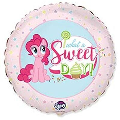 1202-3038 Шар фольгированный с гелием  Круг Маленький пони "Sweet day" 18, размер 45х45 см