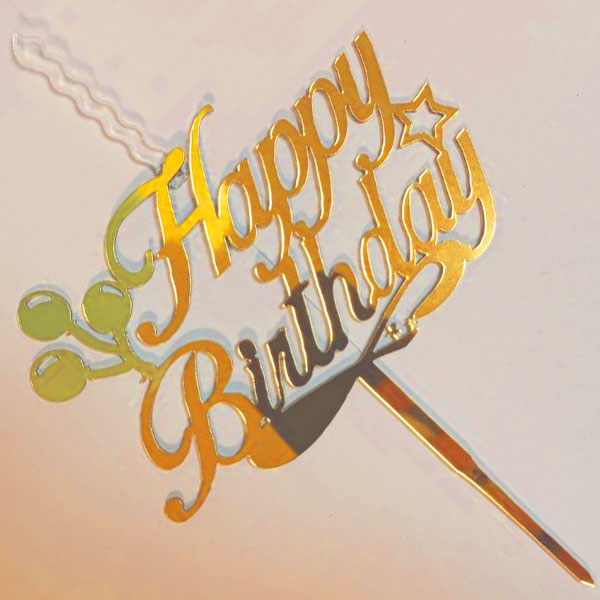 1502-0013 Свічка пластикова БЕЗ ЗАПАХУ  Happy Birthday (1шт/уп.), розмір 16 см
