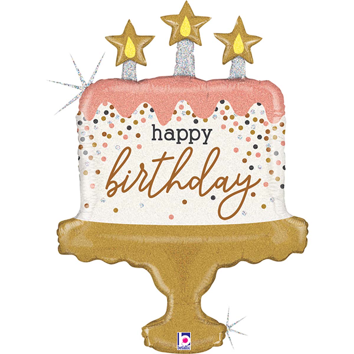 3207-2839 Шар фольгированный с гелием  Торт порция Happy Birthday, размер 66 на 24 см