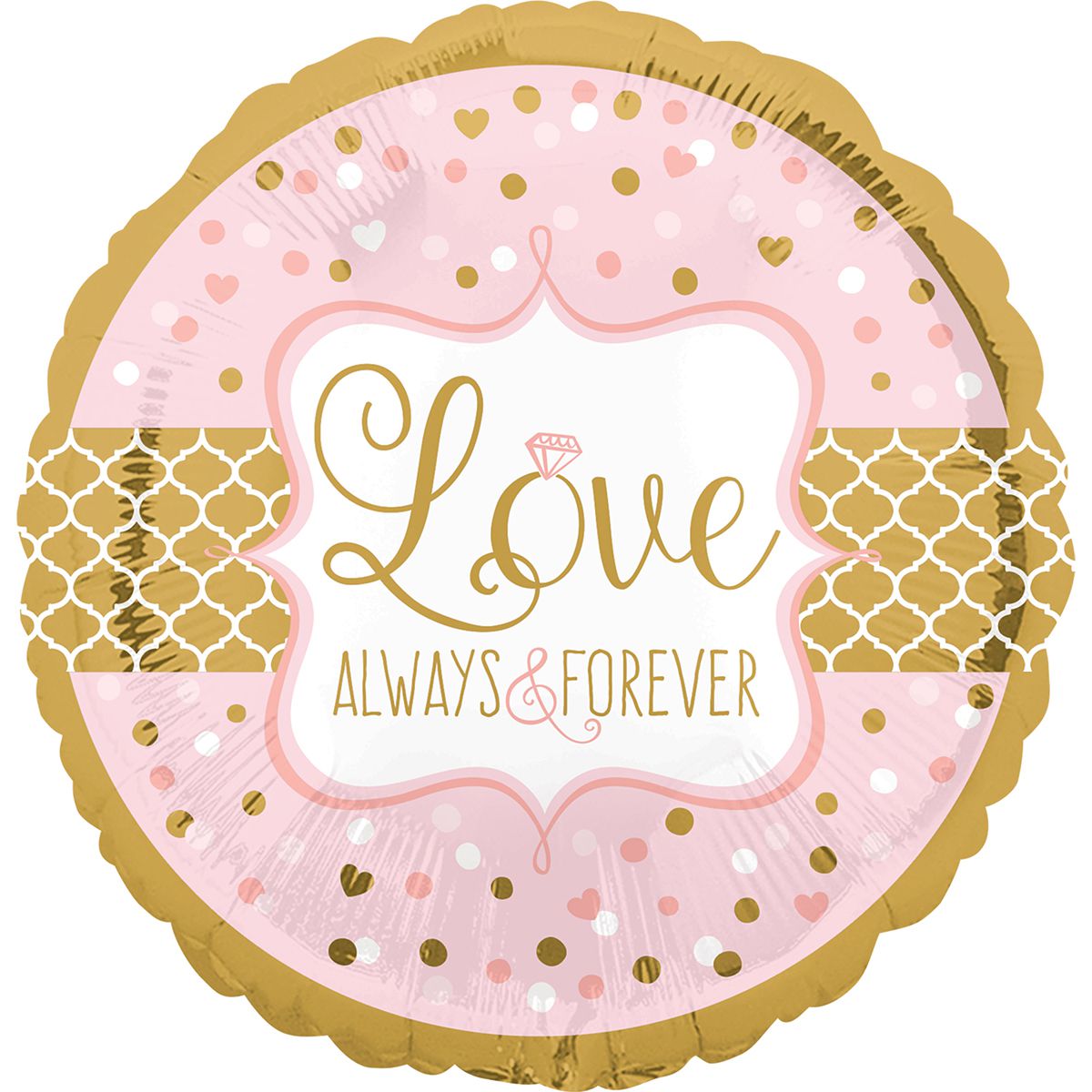 3202-0323 Кулька фольгована з гелієм  Круг "Love forever" 18", розмір 46х46 см