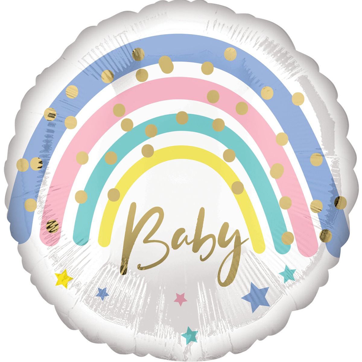 3202-2721 Шар фольгированный с гелием  Круг Радуга baby пастель 18"