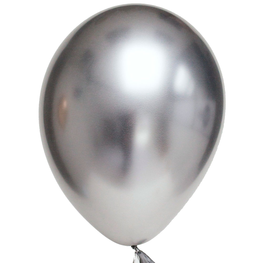 Латексный шар с гелием  Хром Серебро 12", артикул 3102-0084