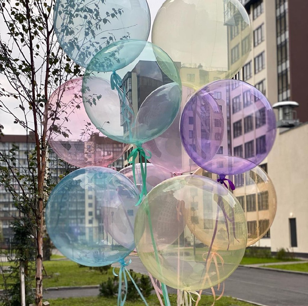 Шар с гелием  Bubbles (баблс, бабл, BOBO) цветная  22", артикул 1115-0002 