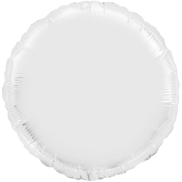 3204-0348 Шар фольгированный с гелием  Круг пастель white 18", размер 46 см